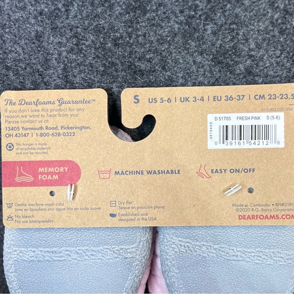 DEARFOAMS Leslie Quilted Microfiber Terry Clog Slipper - Size S 5-6 - Picture 3 of 10